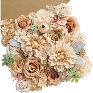 Artificial Flowers Combo Box Set Faux Flowers Bulk Flower Leaf with Stems DIY